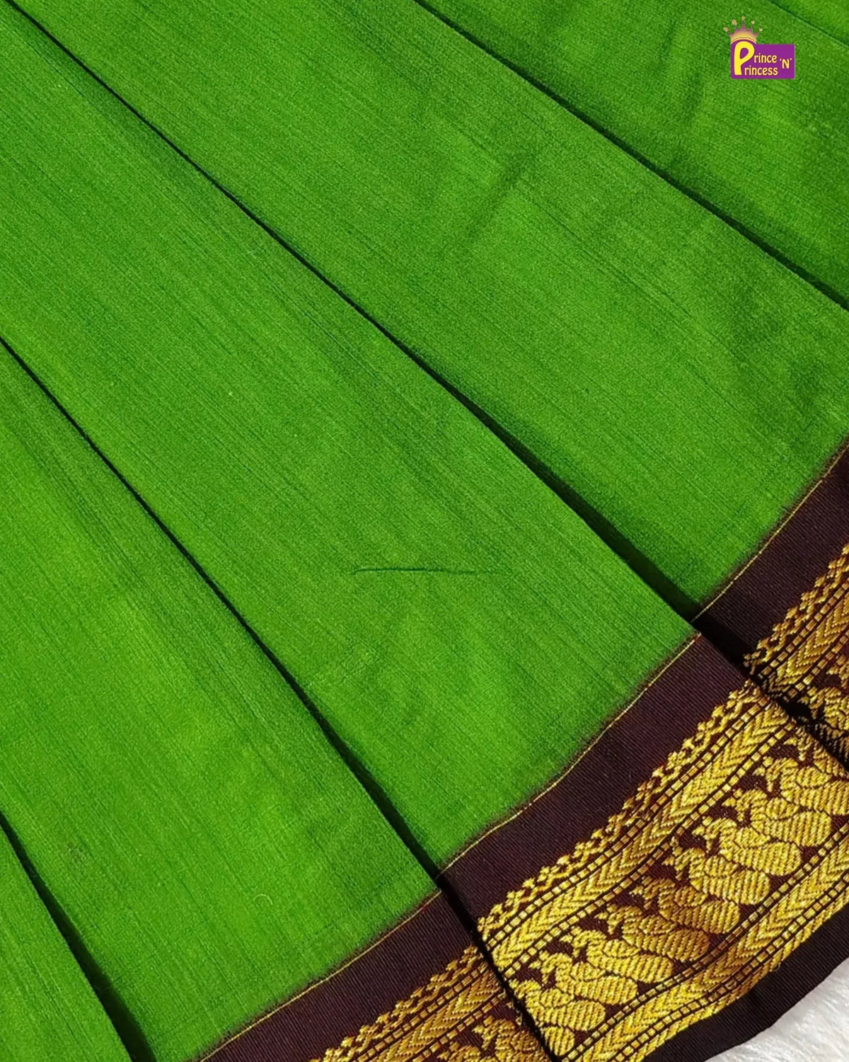 Baby Girl Parrot Green Traditional Kalyani Cotton Frock LF2061