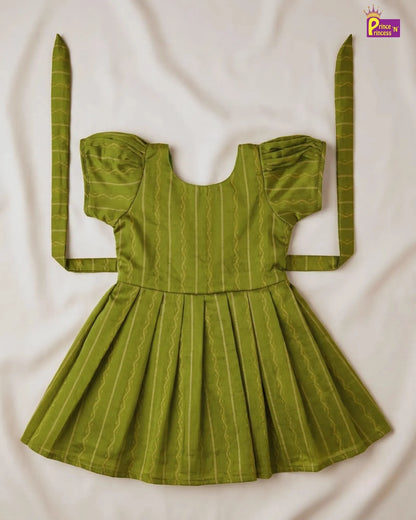 Green dress with long sleeves on a white background