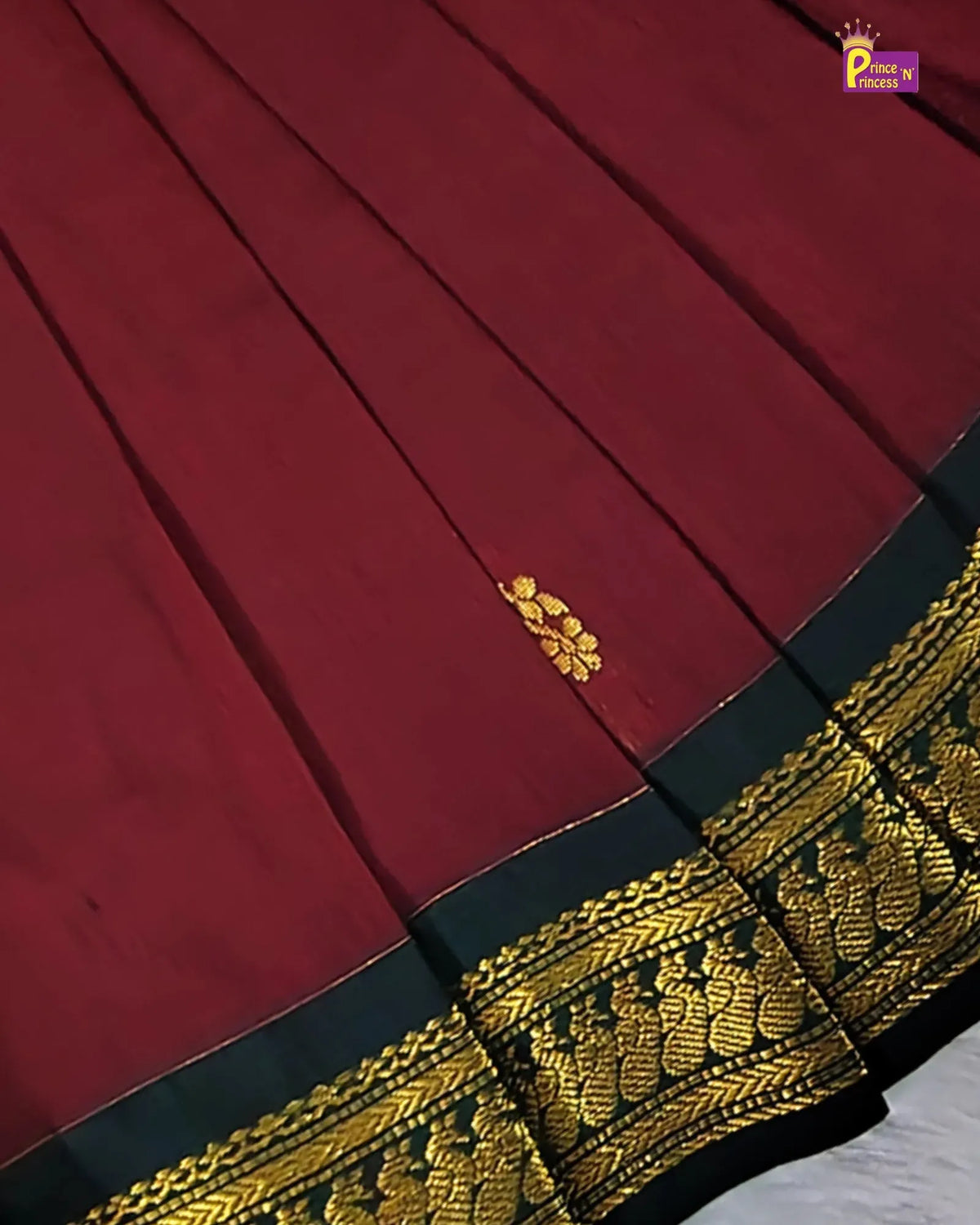 Newborn Baby Girl Deep Maroon Traditional Kalyani Cotton Frock  LF2062